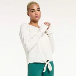 Women's FLX Knot-Front Top Mineral Black