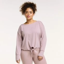 Women's FLX Knot-Front Top Mineral Black -FLX stop unnamed file 1023