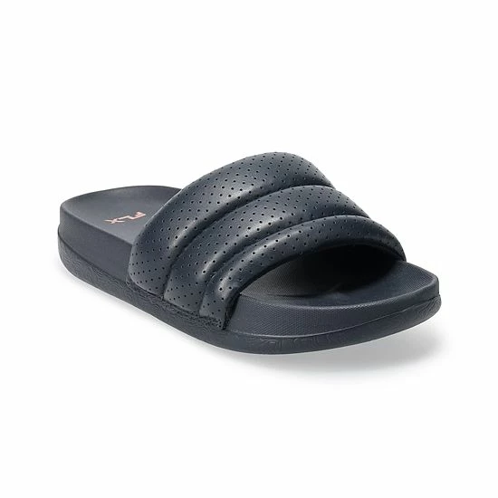 FLX Relay Women's Comfort Slide Sandals Black Leaves FLX Relay Women's Comfort Slide Sandals Black Leaves -FLX stop unnamed file 1039