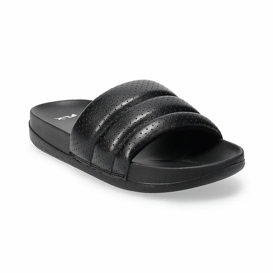 FLX Relay Women's Comfort Slide Sandals Black Leaves FLX Relay Women's Comfort Slide Sandals Black Leaves -FLX stop unnamed file 1044
