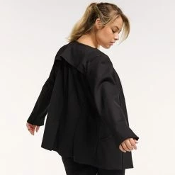 Plus Size FLX Commuter Elevate Open-Front Ponte Blazer Mineral Black -FLX stop unnamed file 1104