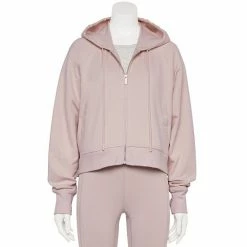 Women's FLX Boxy Zip-Up Hoodie Bisque Tan