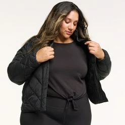Women's FLX Quilted Packable Jacket Mineral Black -FLX stop unnamed file 1125