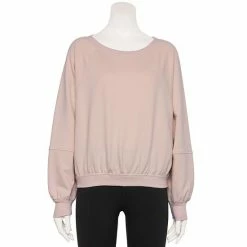 Women's FLX Boatneck French Terry Popover Sweatshirt Grazing Lavender -FLX stop unnamed file 1158