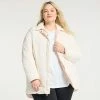 Plus Size FLX Insulated Reversible Long Jacket Ivory Silk -FLX stop unnamed file 1159