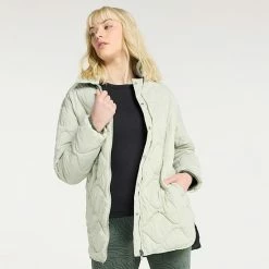 Women's FLX Insulated Reversible Long Jacket Ivory Silk -FLX stop unnamed file 1191