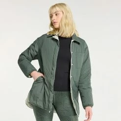 Women's FLX Insulated Reversible Long Jacket Ivory Silk -FLX stop unnamed file 1193