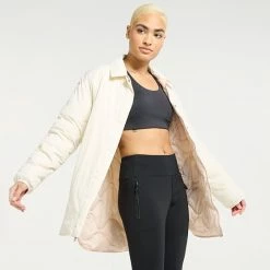 Women's FLX Insulated Reversible Long Jacket Ivory Silk -FLX stop unnamed file 1195