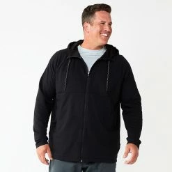 Big & Tall FLX Lined Fleece Full-Zip Hoodie Mineral Black