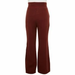 Plus Size FLX Ribbed High-Waisted Flared Sweater Pants Chic Burgundy -FLX stop unnamed file 1276