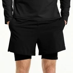 Men's FLX Lined Running Shorts Mineral Black -FLX stop unnamed file 1283
