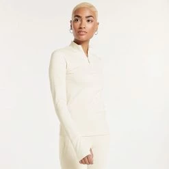 Women's FLX Balance Ribbed Quarter-Zip Mockneck Top Plum Pie