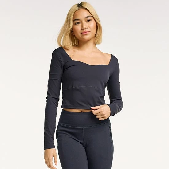 Women's FLX Affirmation Sweetheart Neckline Crop Top Mineral Black 8 Women's FLX Affirmation Sweetheart Neckline Crop Top Mineral Black - Image 6