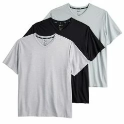 Big & Tall FLX 3-Pack Dynamic Comfort V-Neck Tee Set Green