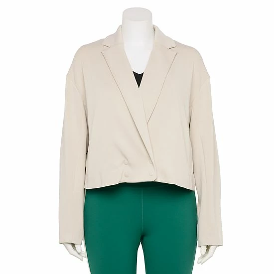 Plus Size FLX Double-Breasted Crop Blazer Sand Trap Plus Size FLX Double-Breasted Crop Blazer Sand Trap -FLX stop unnamed file 1360