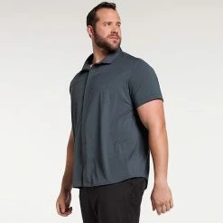 Big & Tall FLX Dynamic Comfort Button-Down Shirt Silk Black -FLX stop unnamed file 1366