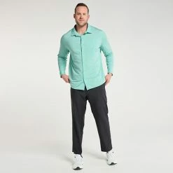 Big & Tall FLX Dynamic Comfort Button-Down Shirt Navy Water -FLX stop unnamed file 1381