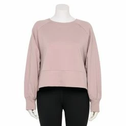 Plus Size FLX French Terry Crewneck Sweatshirt Grazing Lavendar -FLX stop unnamed file 1410