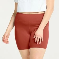 Plus Size FLX Affirmation High-Waisted Bike Shorts Brick Copper -FLX stop unnamed file 1482