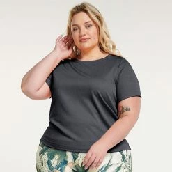 Plus Size FLX Balance Ribbed Crewneck Tee Vintage Moss -FLX stop unnamed file 1491