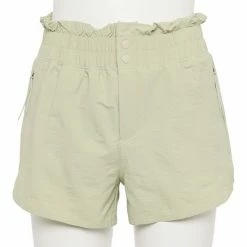 Women's FLX High-Waisted Paperbag-Waist Shorts Mint Crackle 14 Women's FLX High-Waisted Paperbag-Waist Shorts Mint Crackle -FLX stop unnamed file 1511