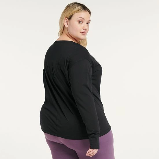 Plus Size FLX Harmony Front Seam Tee Black 4 Plus Size FLX Harmony Front Seam Tee Black - Image 2