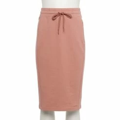 Women's FLX Embrace French Terry Midi Skirt Mauve Foundation -FLX stop unnamed file 1612