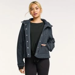 Women's FLX Boucle Mixed-Media Jacket Plum Sherry -FLX stop unnamed file 162