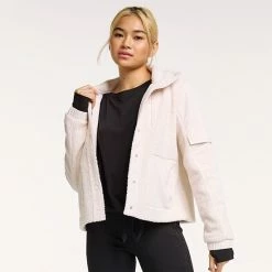 Women's FLX Boucle Mixed-Media Jacket Plum Sherry -FLX stop unnamed file 164