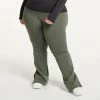 Plus Size FLX Elevate High-Waisted Slit Flare-Leg Pants Plum Sherry -FLX stop unnamed file 1642