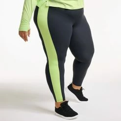 Plus Size FLX Affirmation Colorblock High-Waisted 7/8 Leggings Navy Lime Green -FLX stop unnamed file 1650