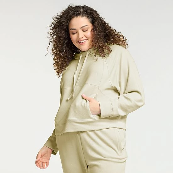 Plus Size FLX Waffle Crop Hoodie Sand Trap 3 Plus Size FLX Waffle Crop Hoodie Sand Trap