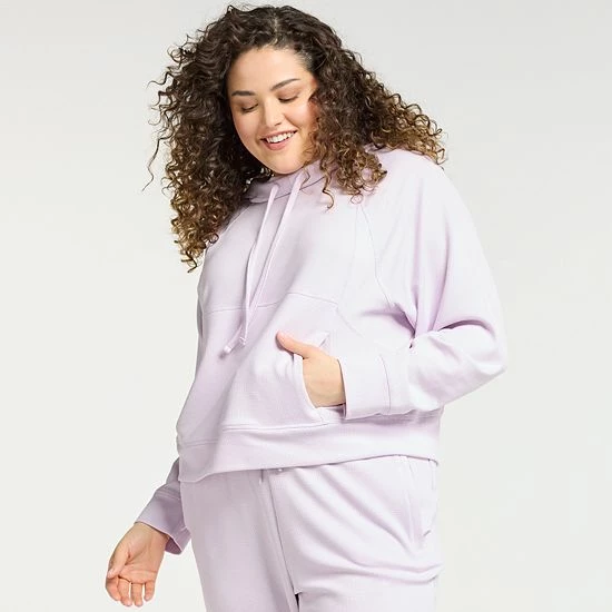 Plus Size FLX Waffle Crop Hoodie Sand Trap 4 Plus Size FLX Waffle Crop Hoodie Sand Trap - Image 2