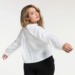 Plus Size FLX Woven Popover Top Modern White -FLX stop unnamed file 1669