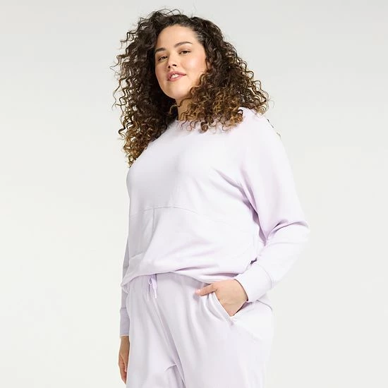 Plus Size FLX Banded-Bottom High-Waisted Waffle Joggers Sand Trap Plus Size FLX Banded-Bottom High-Waisted Waffle Joggers Sand Trap -FLX stop unnamed file 1686