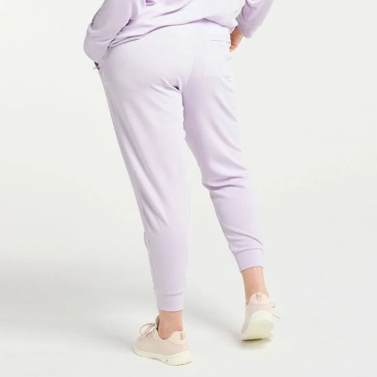 Plus Size FLX Banded-Bottom High-Waisted Waffle Joggers Sand Trap Plus Size FLX Banded-Bottom High-Waisted Waffle Joggers Sand Trap -FLX stop unnamed file 1687
