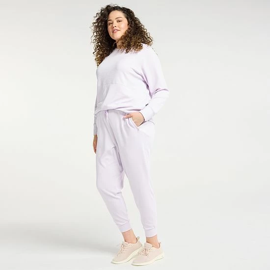 Plus Size FLX Banded-Bottom High-Waisted Waffle Joggers Sand Trap Plus Size FLX Banded-Bottom High-Waisted Waffle Joggers Sand Trap -FLX stop unnamed file 1688