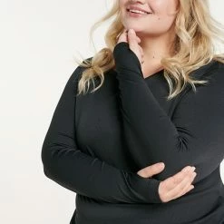 Plus Size FLX Balance Ribbed Crewneck Fitted Tee Midnight Flood -FLX stop unnamed file 1706