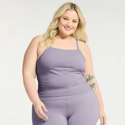 Plus Size FLX Affirmation Camisole With Built-In Bra Micah Purple