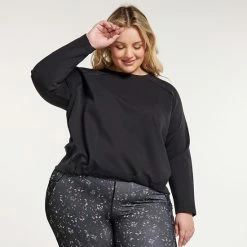 Plus Size FLX Cinched-Hem Popover Top Grape Fondant -FLX stop unnamed file 1734