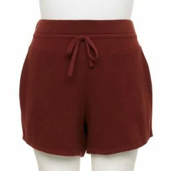 Plus Size FLX Ribbed High-Waisted Sweater Shorts Chic Burgundy -FLX stop unnamed file 1747