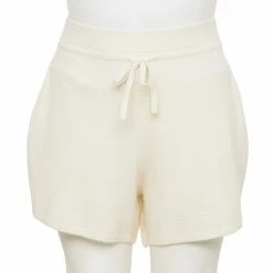 Plus Size FLX Ribbed High-Waisted Sweater Shorts Chic Burgundy -FLX stop unnamed file 1748