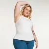 Plus Size FLX Balance Ribbed Tank White