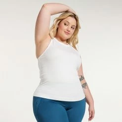 Plus Size FLX Balance Ribbed Tank White