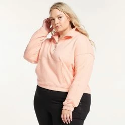 Plus Size FLX Embrace Quarter-Zip Sweatshirt Boracay Peach -FLX stop unnamed file 1765