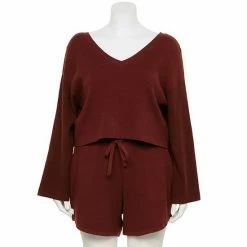 Plus Size FLX Ribbed Open-Back V-Neck Sweater Ivory Silk -FLX stop unnamed file 1768