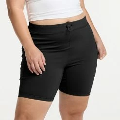Plus Size FLX Bungee High-Waisted Bike Shorts Gulf Island -FLX stop unnamed file 1781