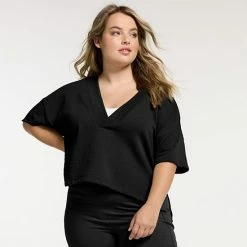 Plus Size FLX Deep V-Neck Oversized Top Gulf Island 9 Plus Size FLX Deep V-Neck Oversized Top Gulf Island -FLX stop unnamed file 1790