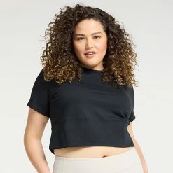 Plus Size FLX Affirmation Crop Top Modern White -FLX stop unnamed file 1795