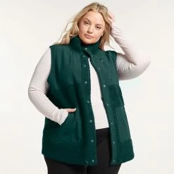 Plus Size FLX Boucle Mixed-Media Vest Plum Sherry 7 Plus Size FLX Boucle Mixed-Media Vest Plum Sherry -FLX stop unnamed file 180